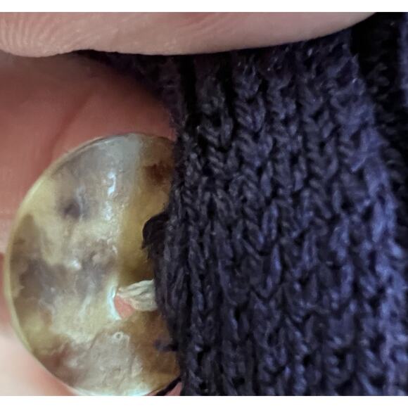 100% Silk Cardigan Sweater Small Womens Ribbed Long preppy Old Money Dark Purple - Picture 3 of 10